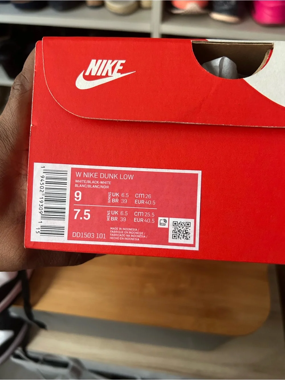 Black and White Nike Low Top Dunks (Panda)